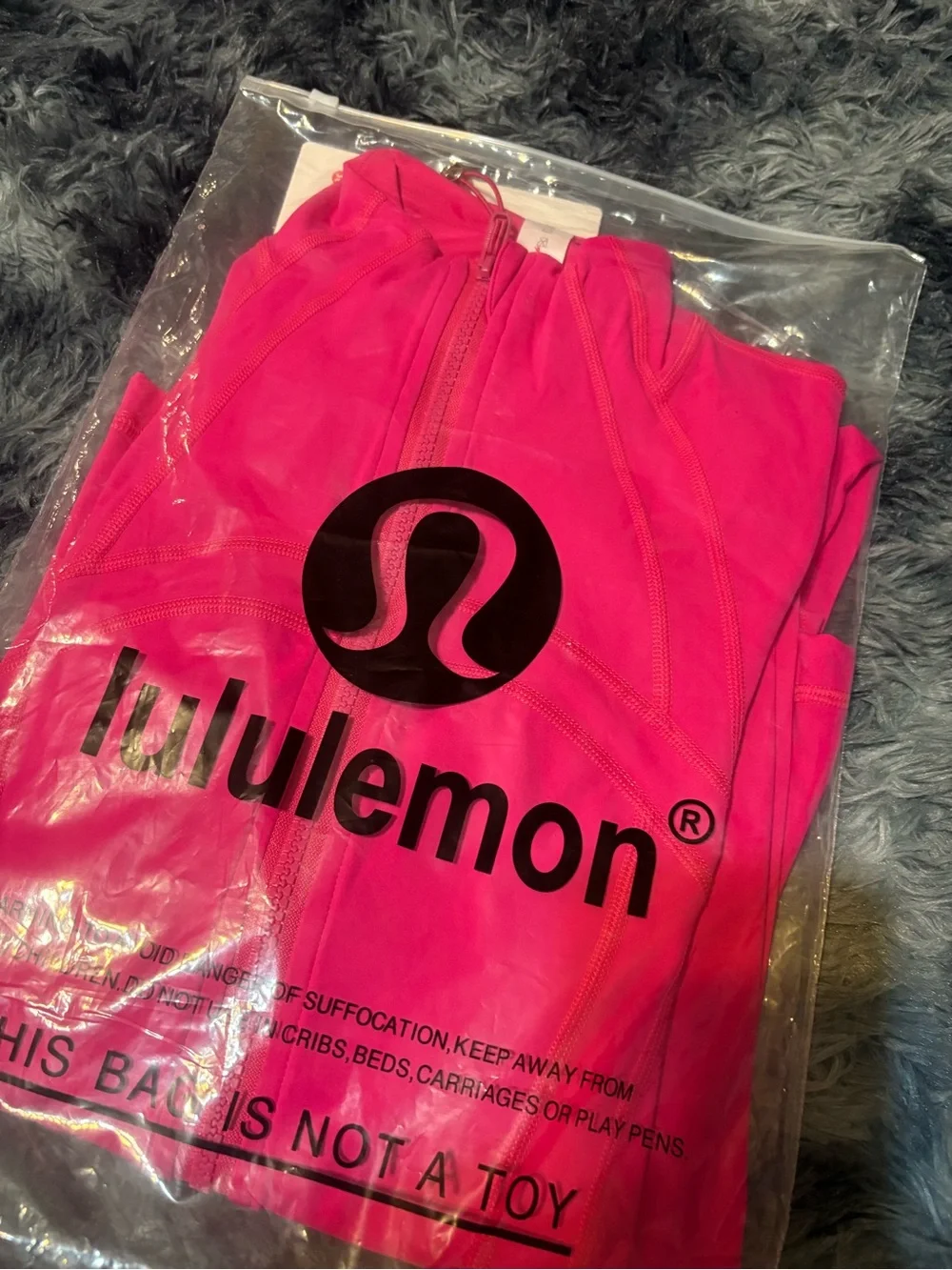 lululemon athletica Hot Pink Performance Zip Jacket with Gold Hardware